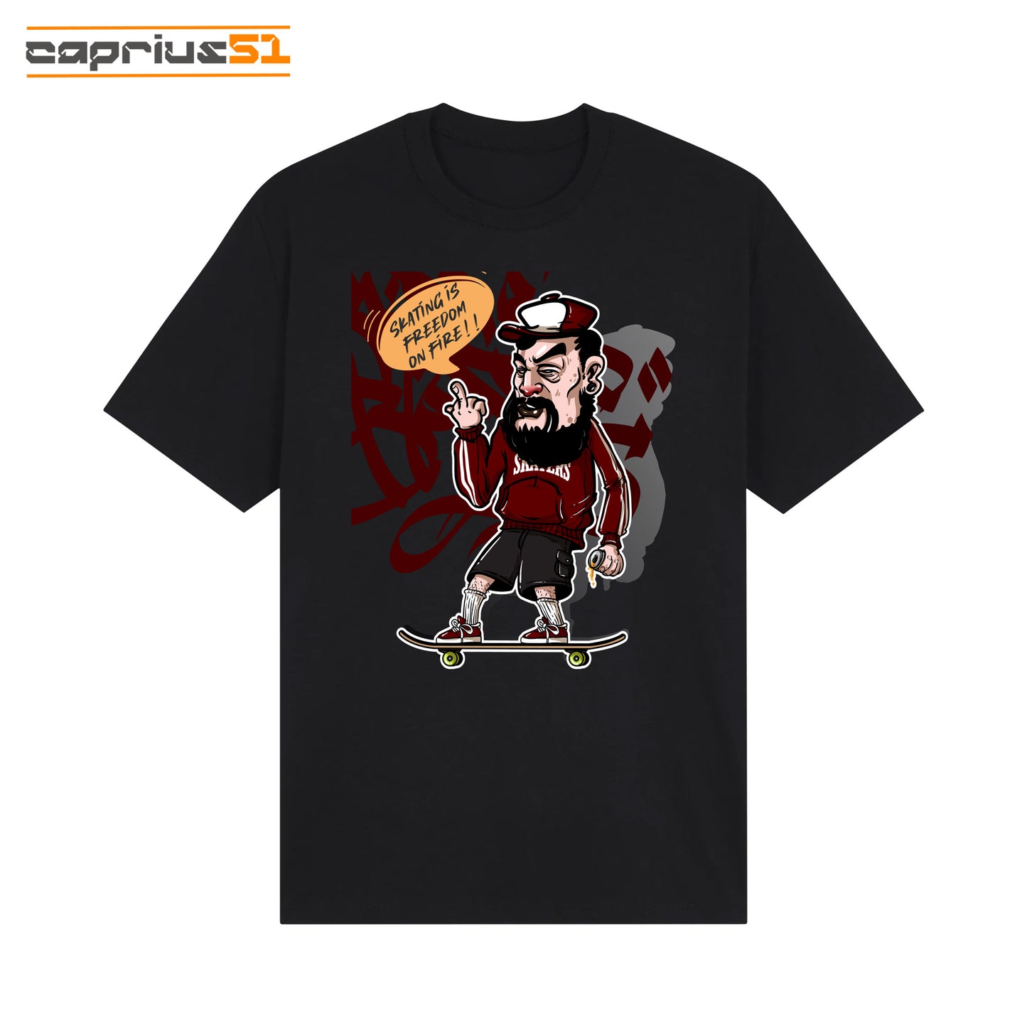 Skateboarder07 - "Skating is Freedom on Fire" Shirt