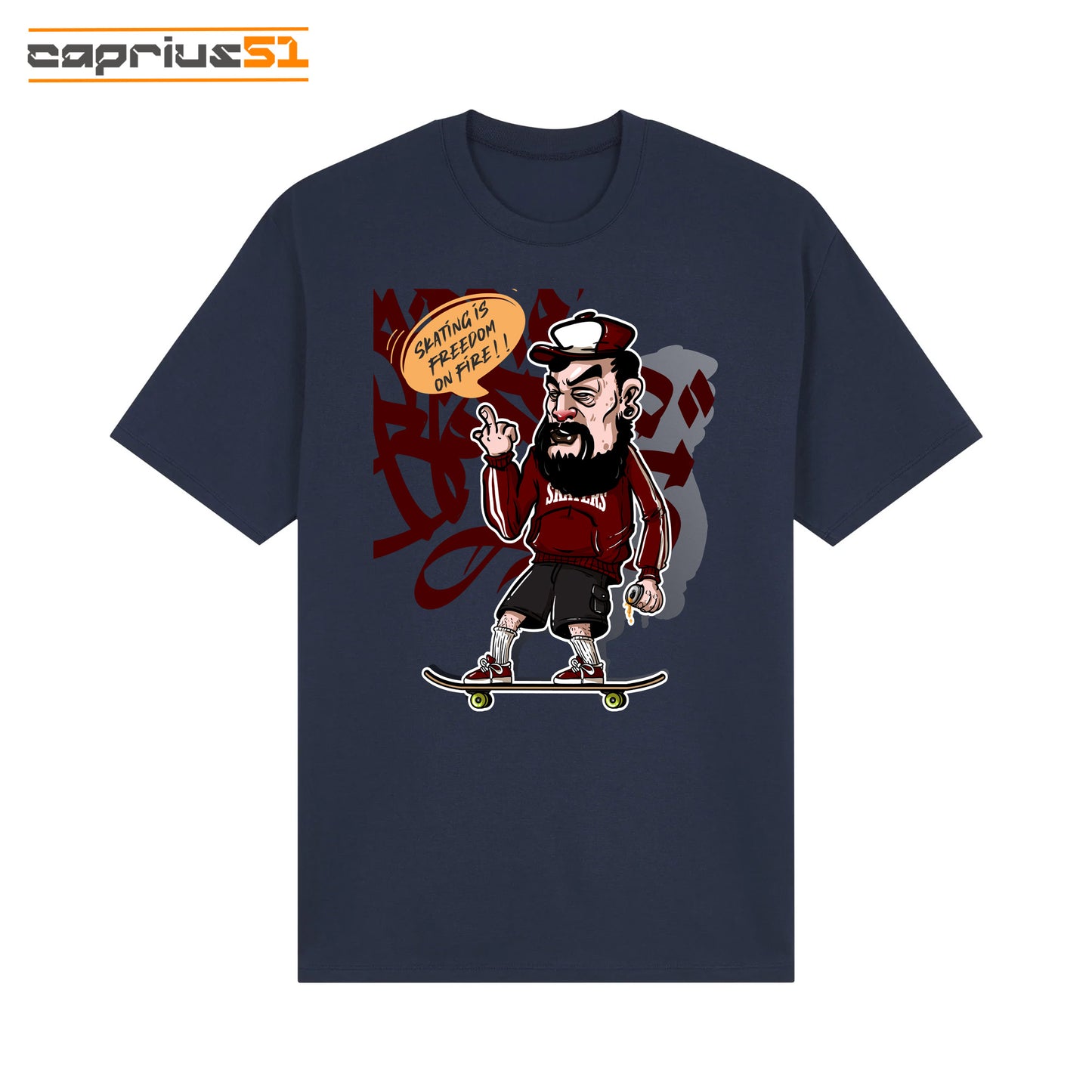Skateboarder07 - "Skating is Freedom on Fire" Shirt