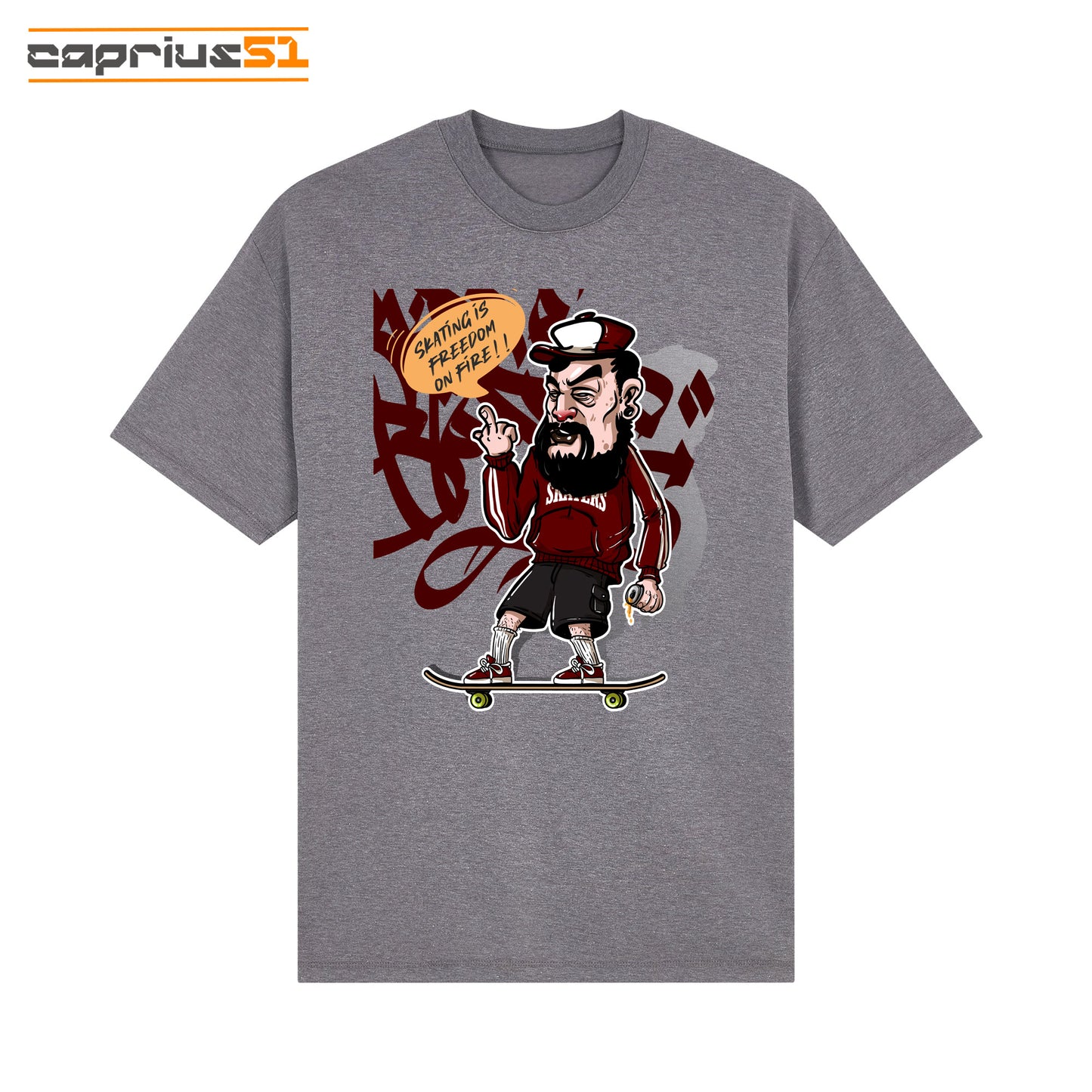 Skateboarder07 - "Skating is Freedom on Fire" Shirt