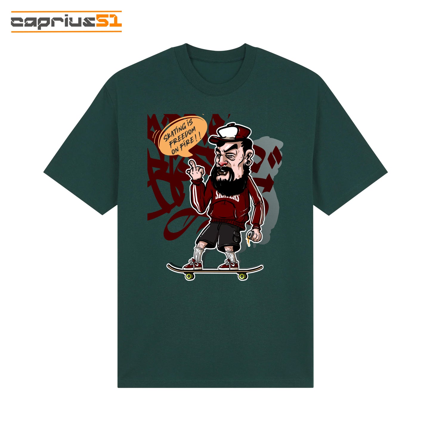 Skateboarder07 - "Skating is Freedom on Fire" Shirt