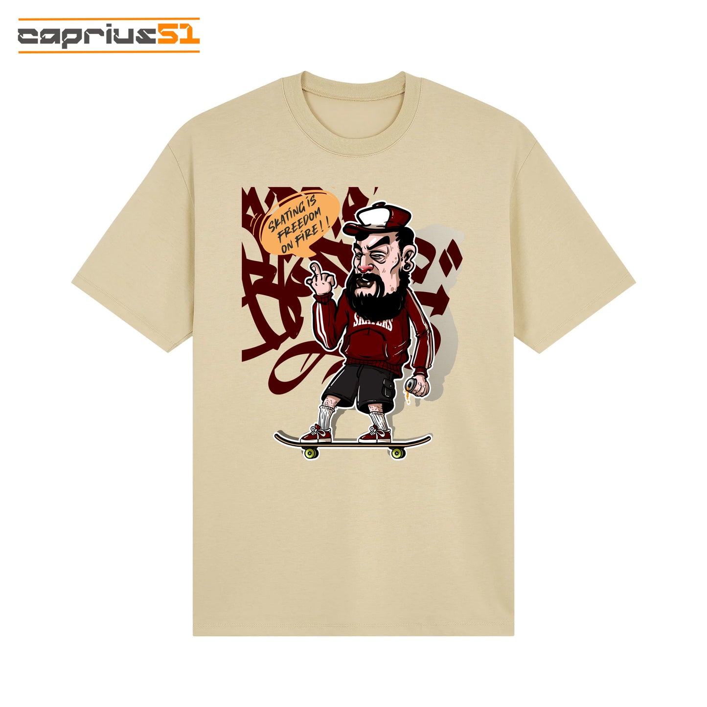 Skateboarder07 - "Skating is Freedom on Fire" Shirt