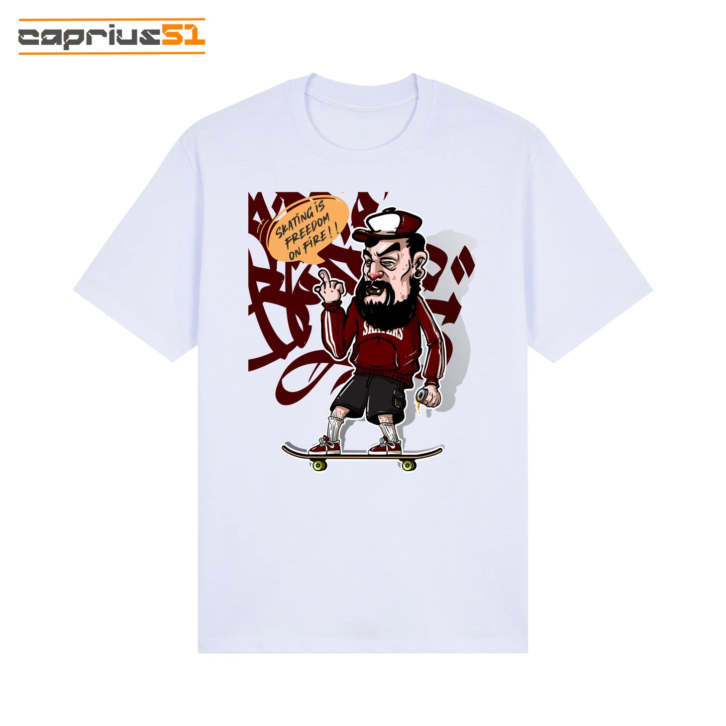Skateboarder07 - "Skating is Freedom on Fire" Shirt