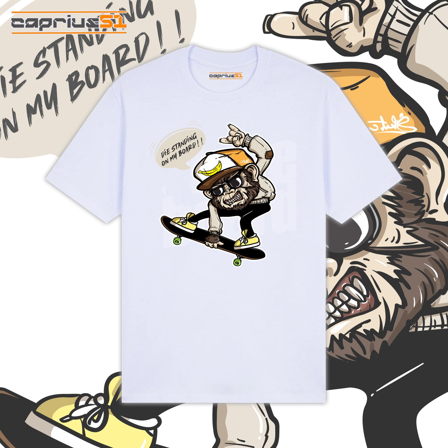 Skateboarder08 - "Die Standing On My Board 2" Shirt