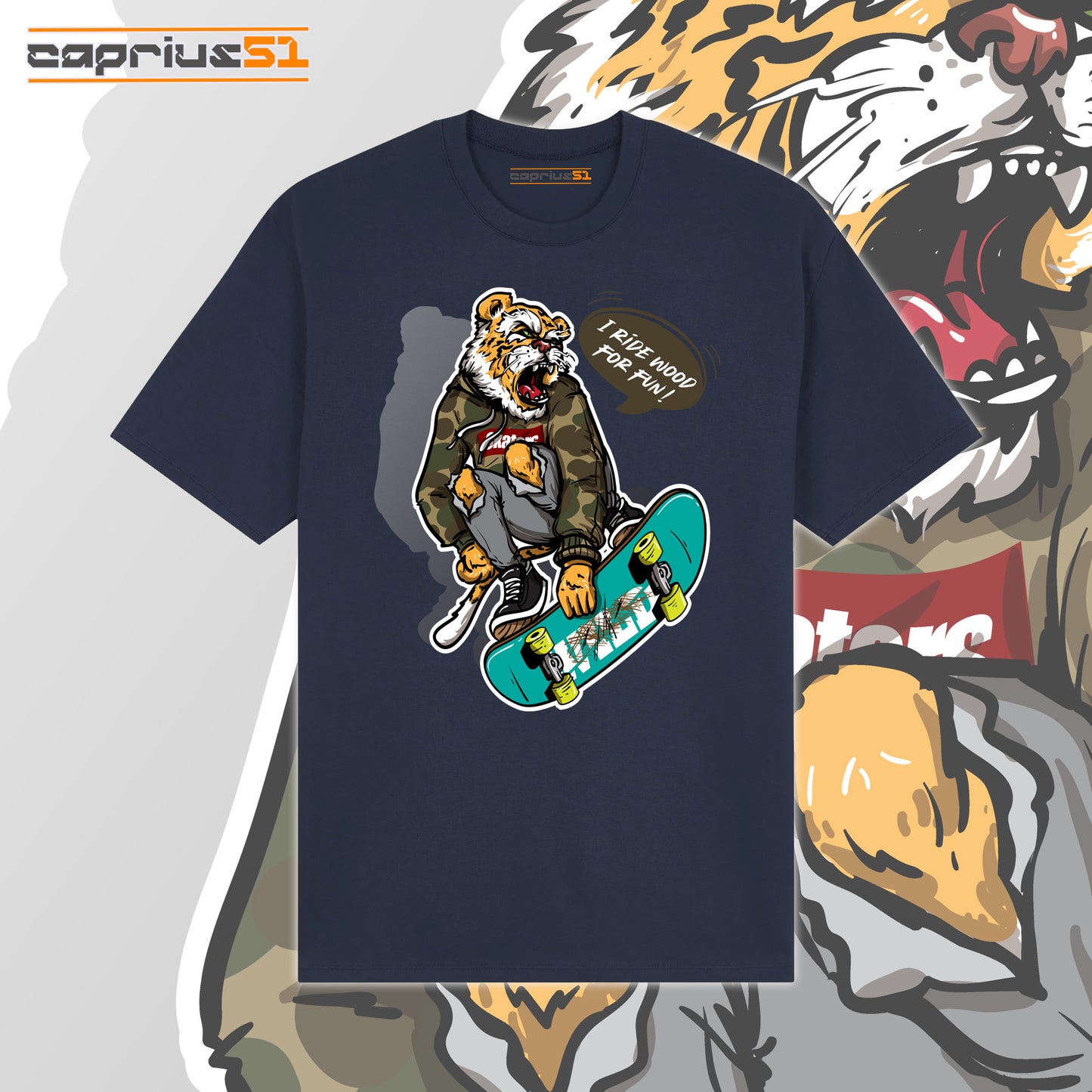 Skateboarder12 - "I Ride Wood For Fun" Shirt