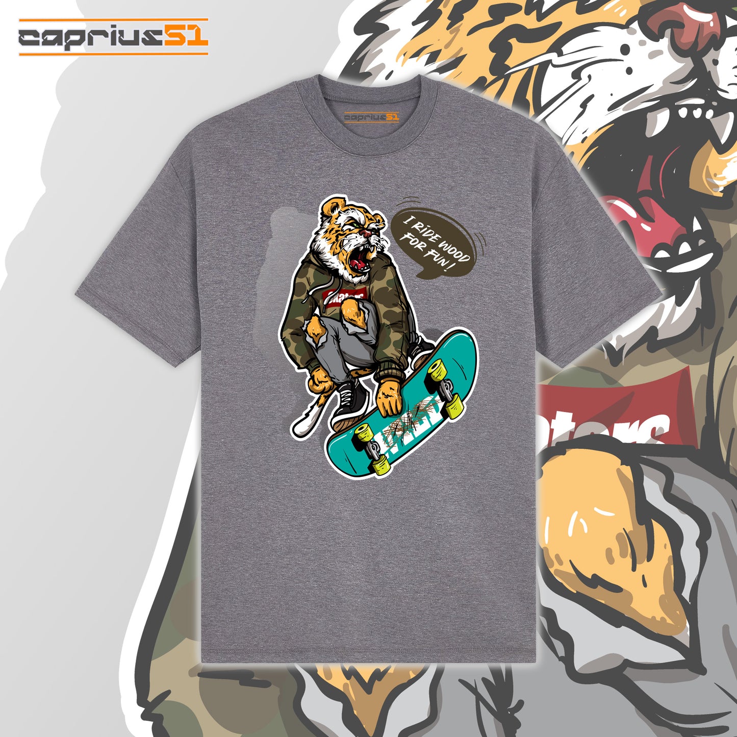 Skateboarder12 - "I Ride Wood For Fun" Shirt